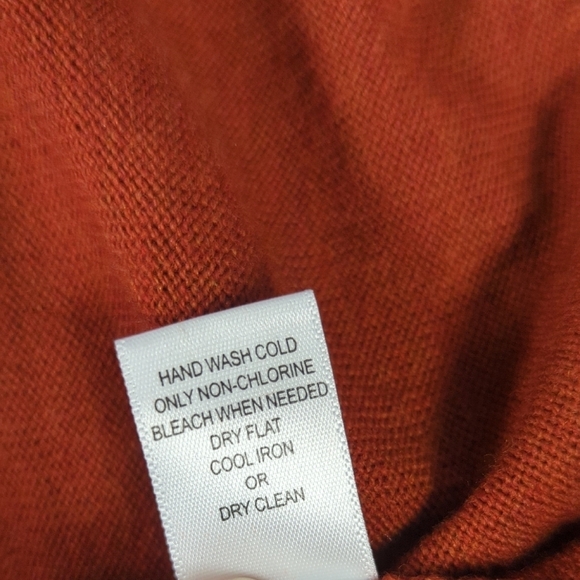 Men's Banana Republic Extra Fine Merino Wool Sweater Burnt Orange L preppy - Picture 6 of 6